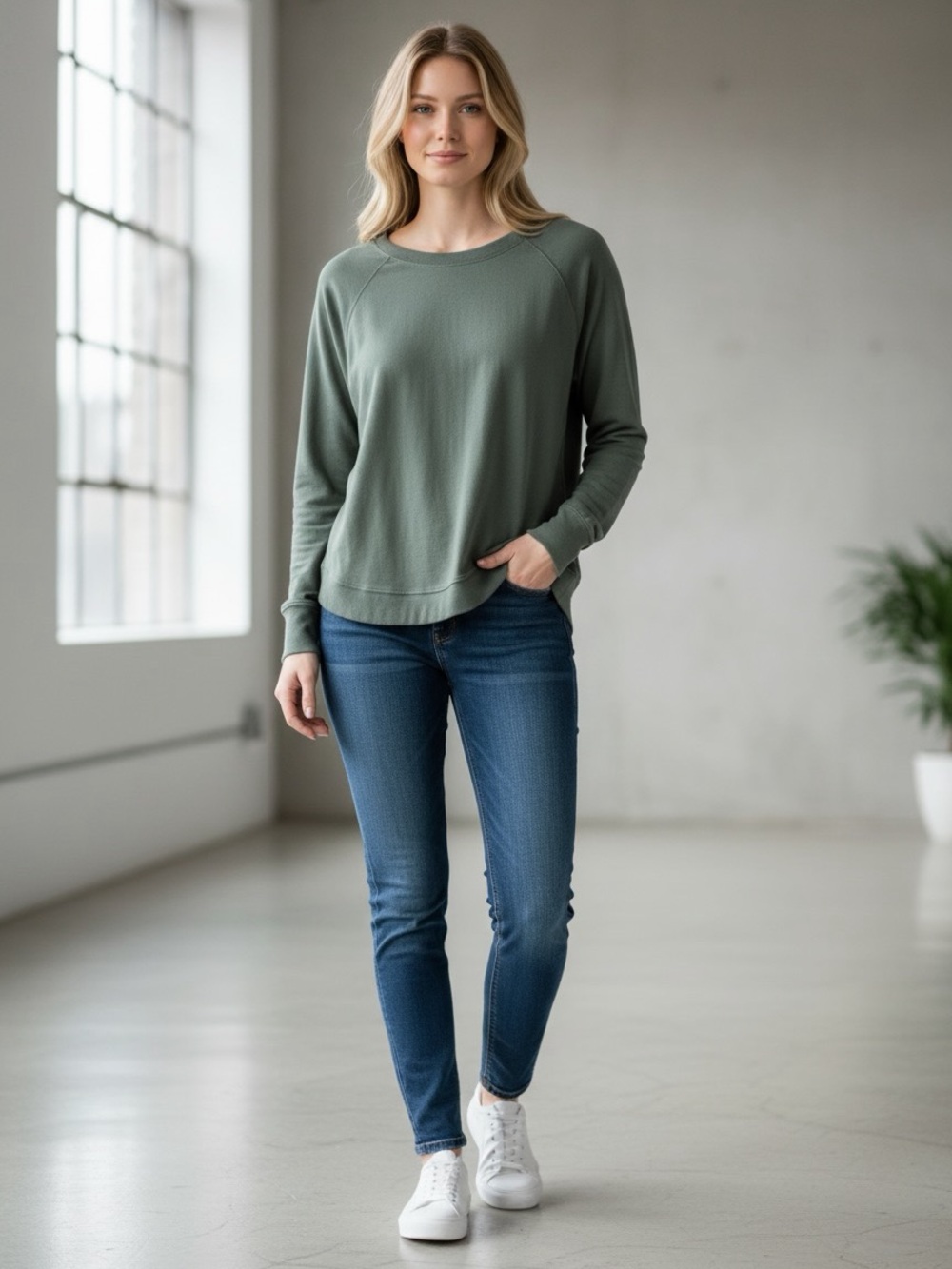 Athleta Gray Long Sleeve Sweatshirt Pullover Women’s Size Large
